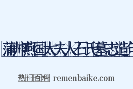 蒲帅燕国太夫人石氏墓志造句是什么意思的图片